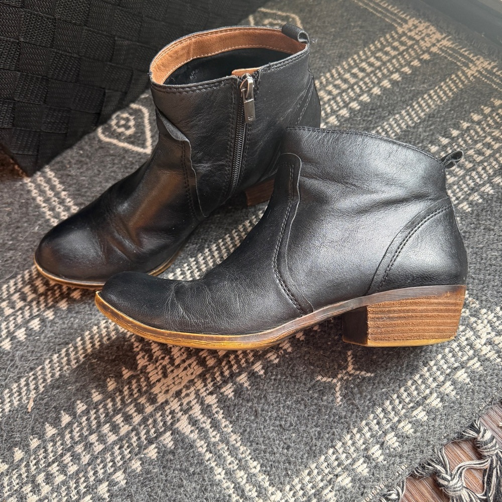 Black Leather Ankle Boots
